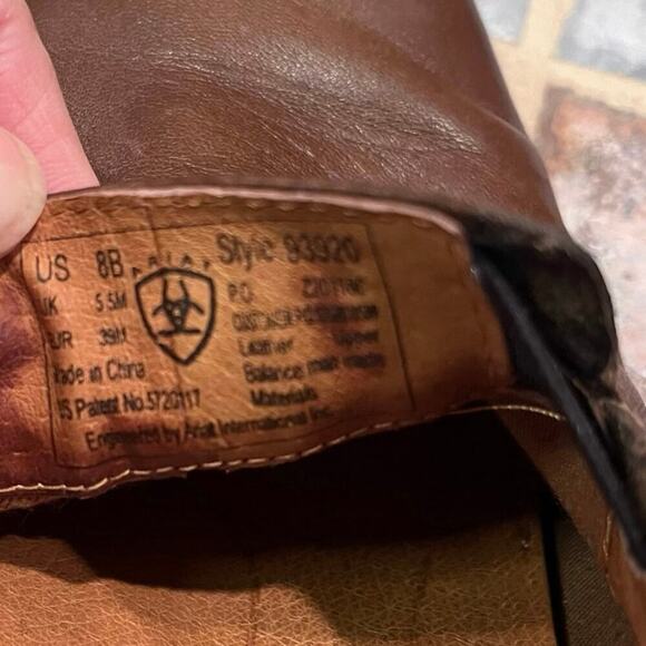 Ariat Brown Leather Slip On Clogs Mule Shoes Size 8B (clo) - Picture 8 of 8